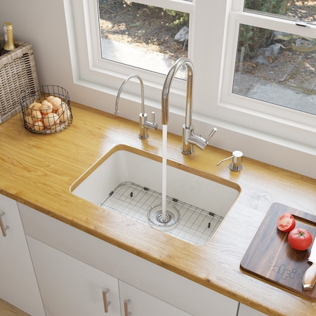 Alfi Brand 24" White Sgl Bowl Fireclay Undermount Kitchen Sink AB503UM-W